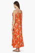 Sunset Palm Foil Tassel Maxi Dress