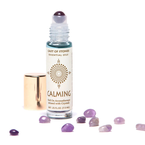 Calming Roll On - Essential Oil Aromatherapy With Amethyst Crystals