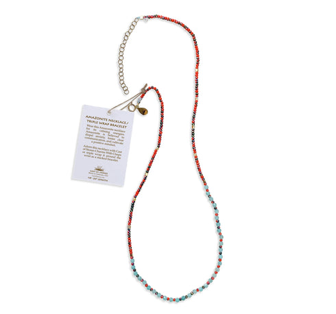 Amazonite Necklace & Triple Wrap Bracelet
