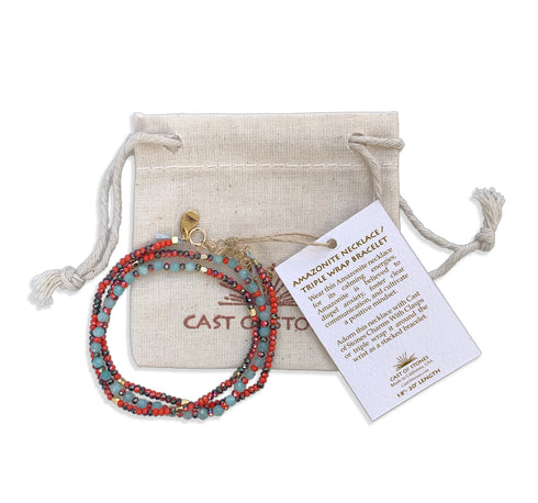 Amazonite Necklace & Triple Wrap Bracelet