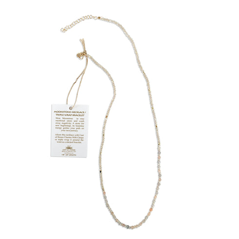 Moonstone Necklace & Triple Wrap Bracelet