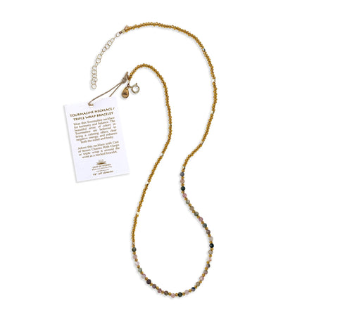 Tourmaline Necklace & Triple Wrap Bracelet