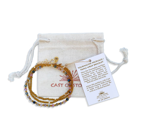 Tourmaline Necklace & Triple Wrap Bracelet