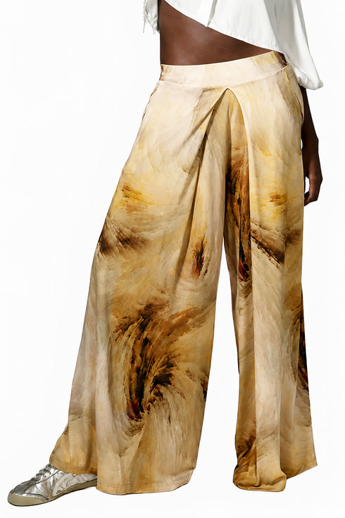 Bamboo Pleated Palazzo Pants