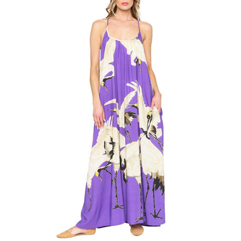 Cranes of Heaven Maxi Dress