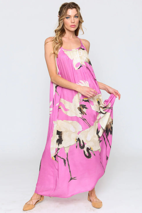 Cranes of Heaven Maxi Dress