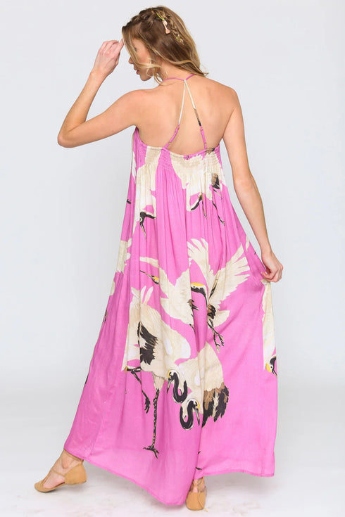Cranes of Heaven Maxi Dress