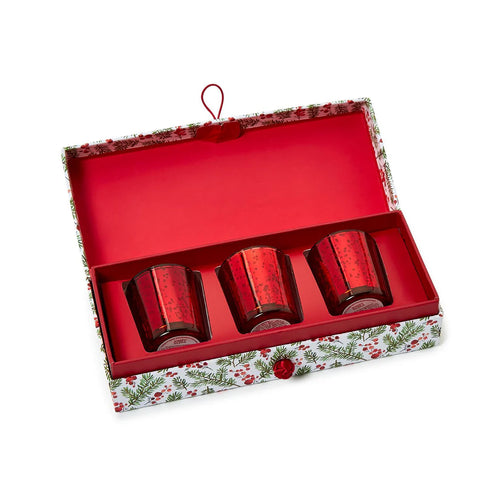 Merry Berry Set of 3 Fraser Fir Scented Candles in Gift Box