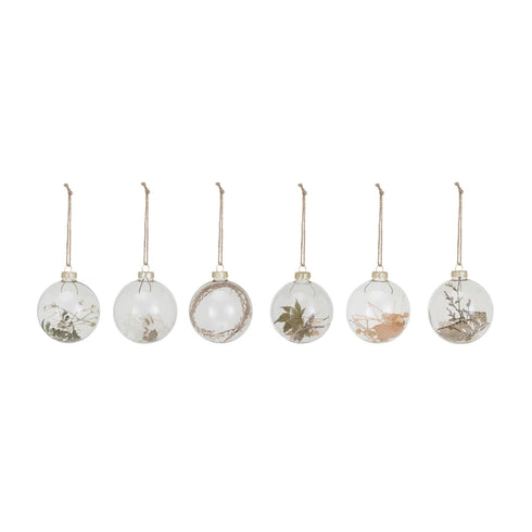 Glass Ball Ornament with Dried Botanicals