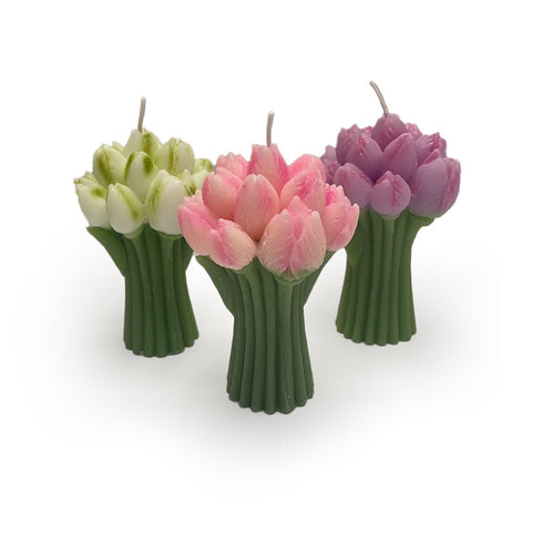 Tulip Bouquet Sculpted Candle