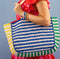 Nellie Large Striped Raffia Tote Multicolor