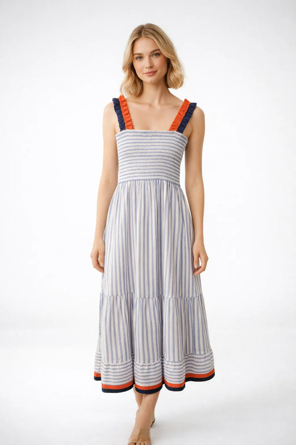 Jan Striped Midi Dress