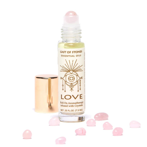 Love Roll On - Essential Oil Aromatherapy With Rose Quartz Crystals
