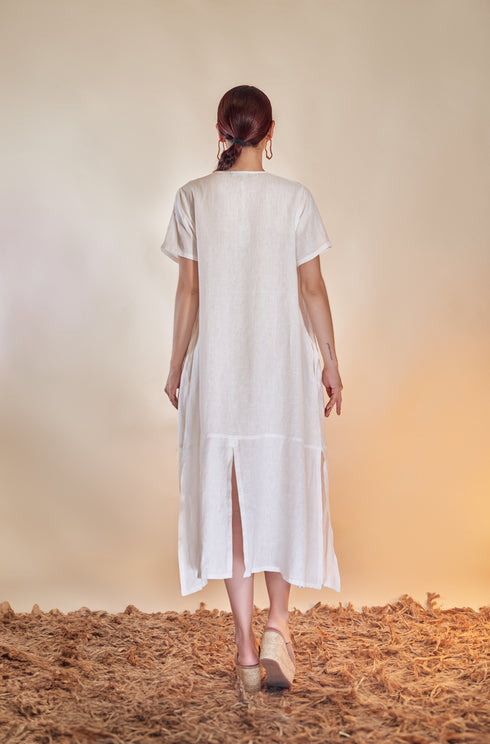 Nydia Linen Short Sleeves Dress