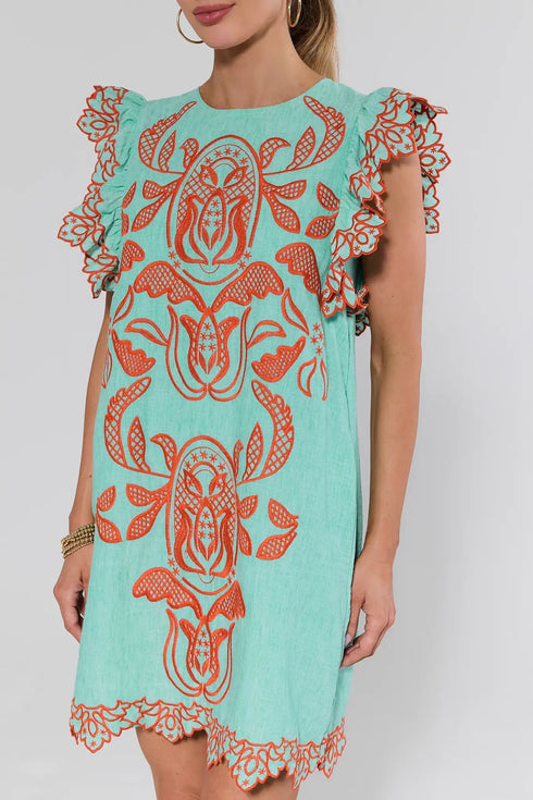 Flutter Embroidery Dress