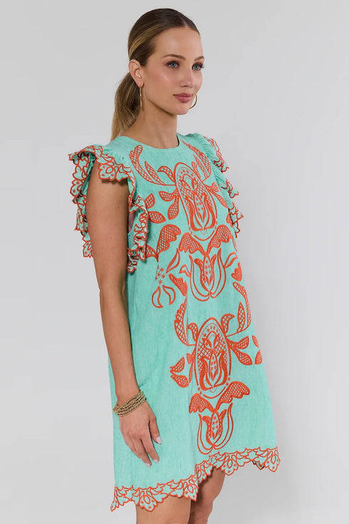 Flutter Embroidery Dress