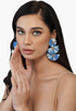 Indigo Dip Dyed Raffia Earrings