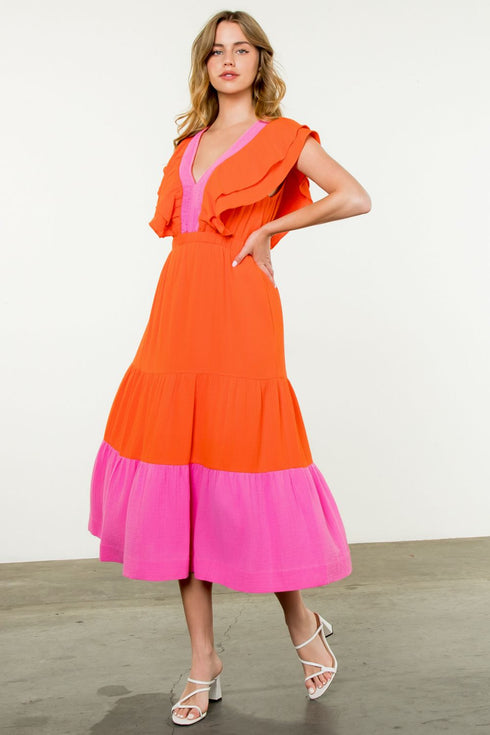 Susana Flutter Tiered Maxi Dress