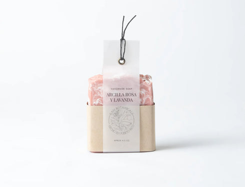 Arcilla Rosada + Lavanda Barra de Jabón Artesanal