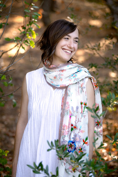 Cleo Embroidered Scarf