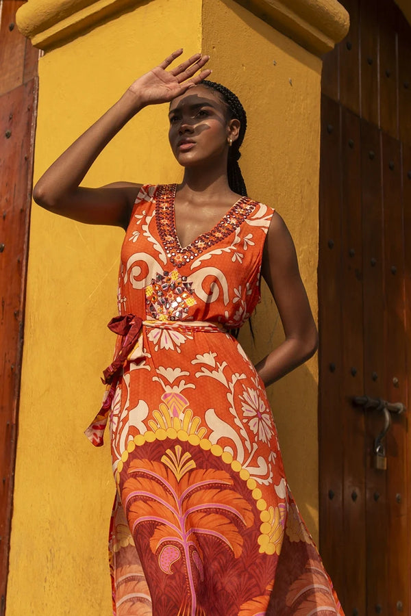 Fernanda Long Sleeveless Dress