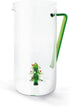 Glass Pitcher with Tree Inside & Green Handle