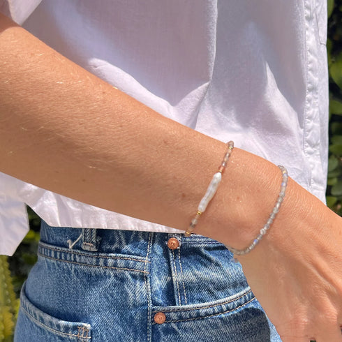 Lunar Grace Pearl & Moonstone Bracelet