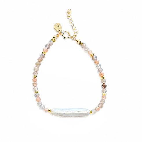 Lunar Grace Pearl & Moonstone Bracelet