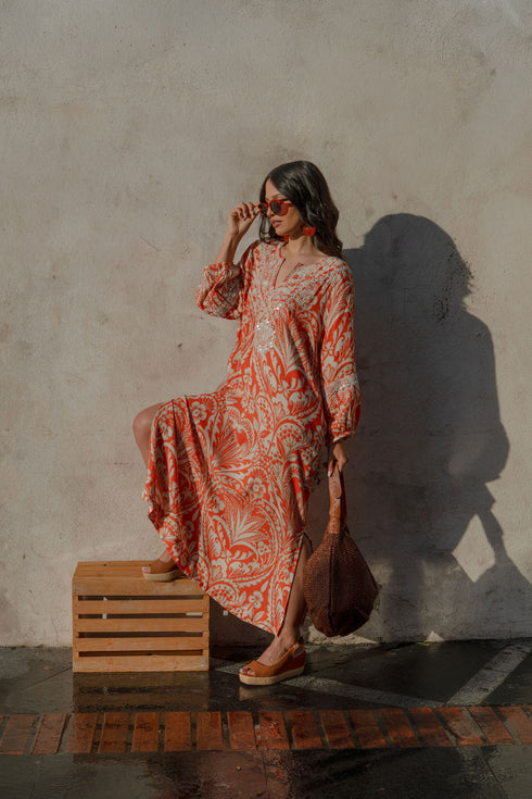 Mareva Long Dress with Tie