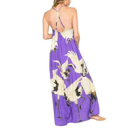 Cranes of Heaven Maxi Dress