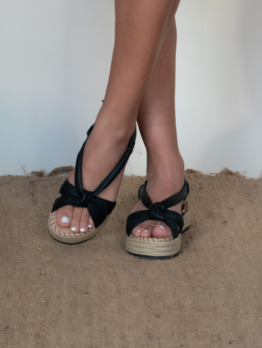 Leather Sandals Summer Burnish - Preto/Negro