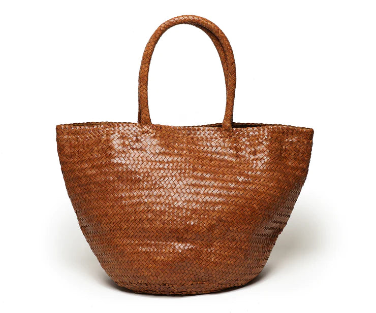 Woven Tote Tan Leather
